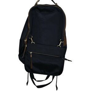 TOMMY BAHAMA Travel Laptop Backpack Crossbody Bag Navy Faux Leather Trim